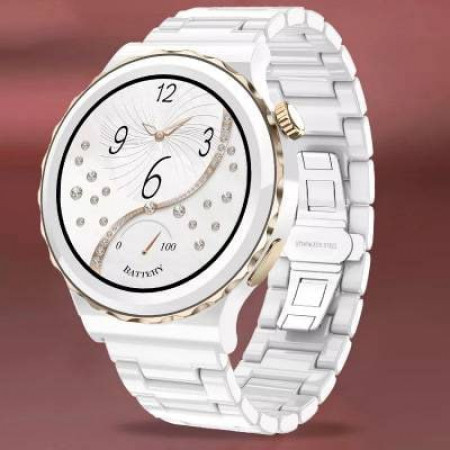 Розумний годинник Smart Watch GT3 Pro Ceramic голосовий помічник Siri два ремінці білі (130000028)
