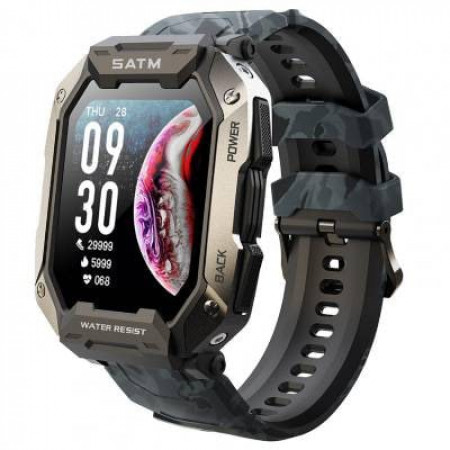 Тактичний смарт-годинник Smart Watch Tank C20 два ремінці чорний і камуфляж (130000034)